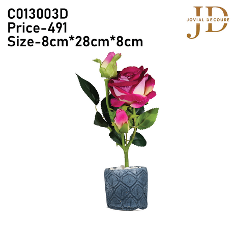 Rosebud Elegance (Red+White) Bonsai