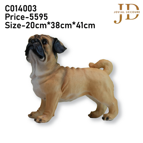 Standing Pug Dog Sculpture