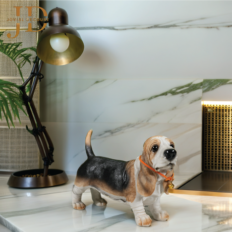 Cute Dog with Bell Statue