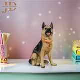 Sitting Cute Dog with Bell Statue