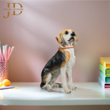 Sitting Cute Dog with Bell Statue