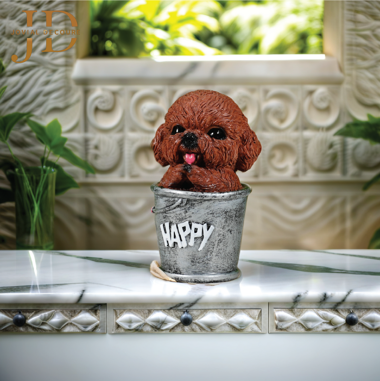 Dog in Bucket Statue