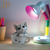 White Cat in Cup Statue (Piggy Bank)