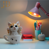 Gold Cat in Cup Statue (Piggy Bank)