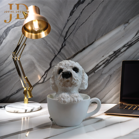 Cute Dog in Cup Statue (Piggy Bank)