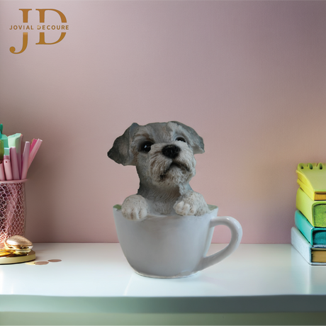 Cute Dog in Cup Statue (Piggy Bank)