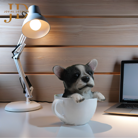Cute Dog in Cup Statue (Piggy Bank)