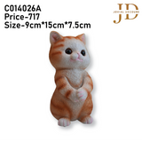 Cute Gold Cat Standing Statue for Desk