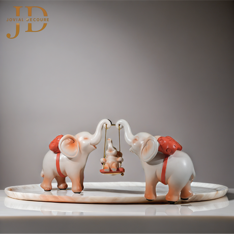 Elephant Family with Baby Swinging
