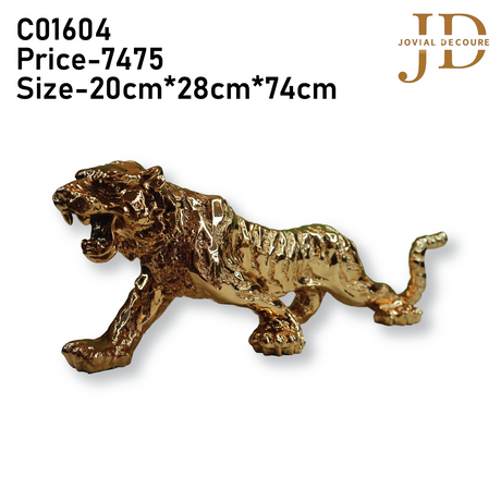 Large Gold Resin Tiger Statue
