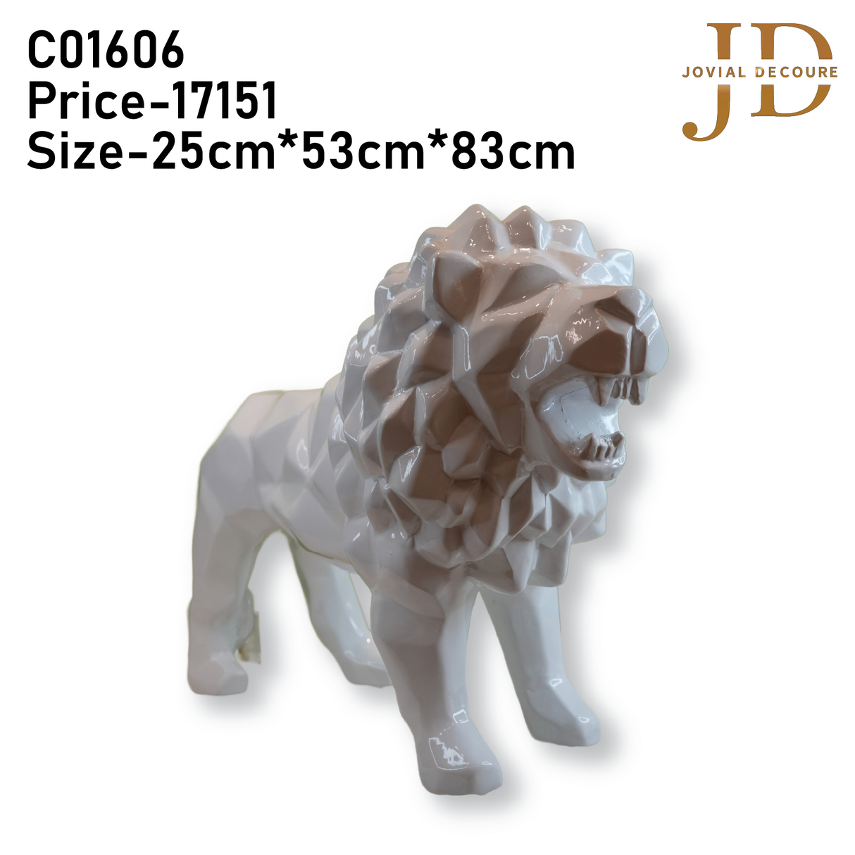 Large White Resin Tiger Statue