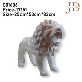 Large White Resin Tiger Statue