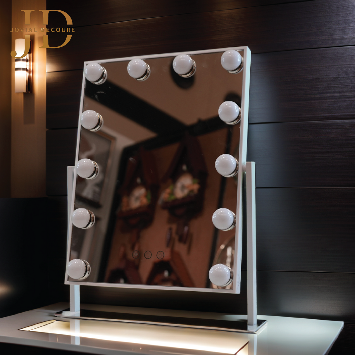 Table Mirror with Bulbs 3 Lights