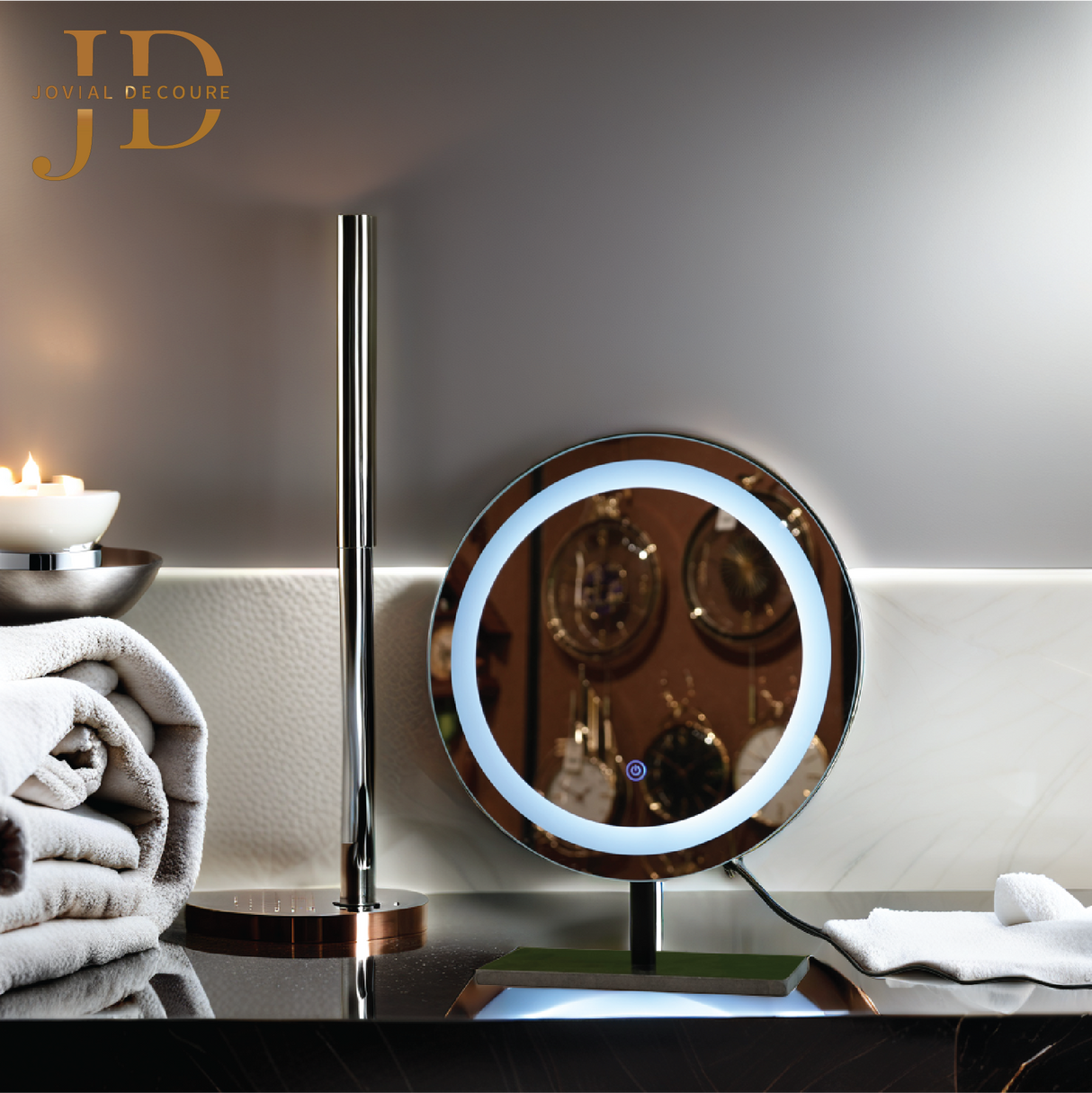 Table Mirror Big Round 3 Colours Light