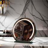 Table Mirror Big Designer Circle 3 Lights