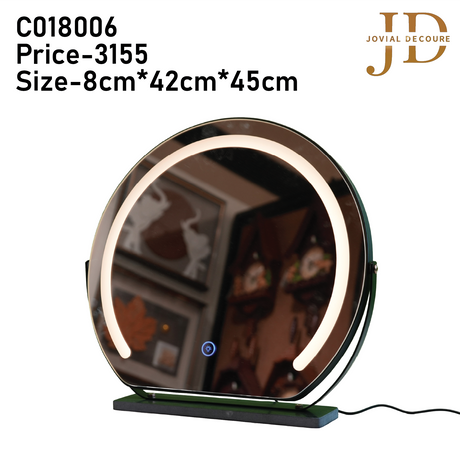 Table Mirror Big Designer Circle 3 Lights