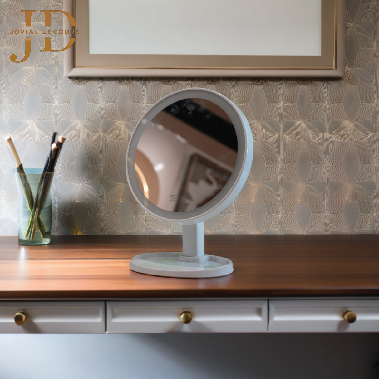 Makeup Mirror Round with 3 Lights