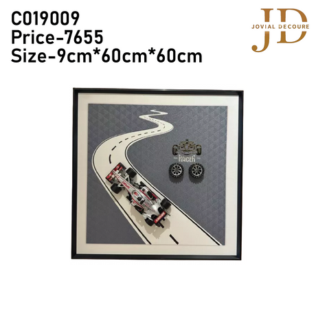 Car On Track 3D WallArt 01