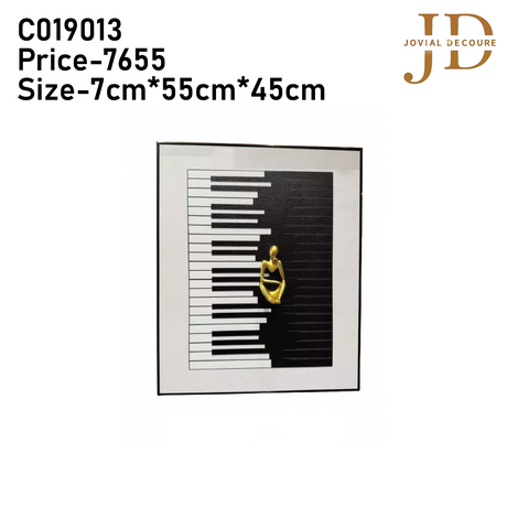 Piano with Golden Man 3D WallArt