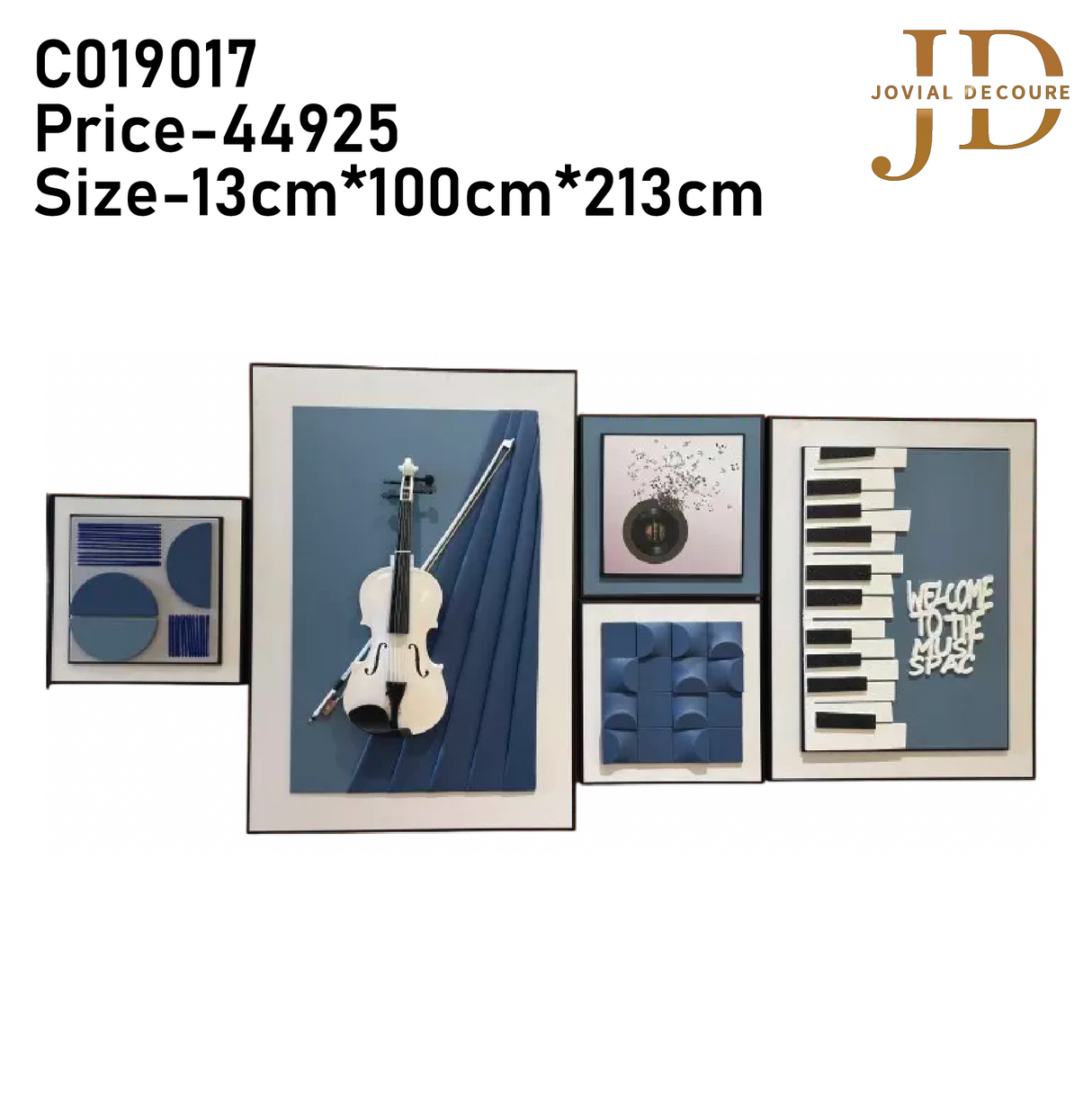 Blue Guitar Set of 5 3D WallArt