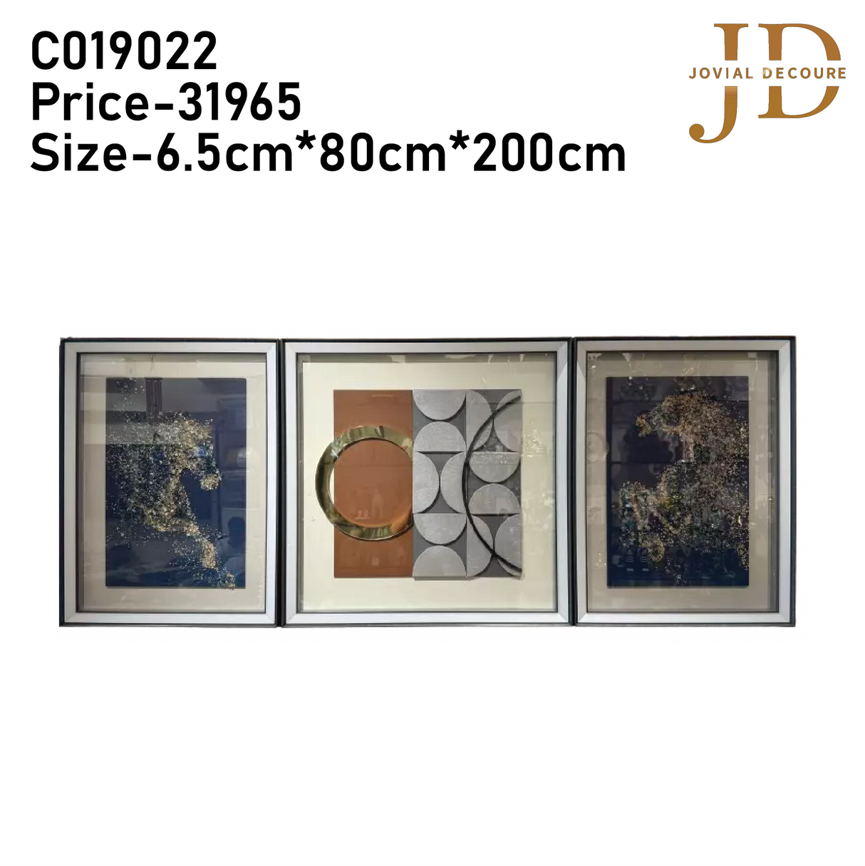 Graphics & Horse Crystal Frame Set of 3
