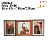 Orange Elephant Family Frame Set of 3
