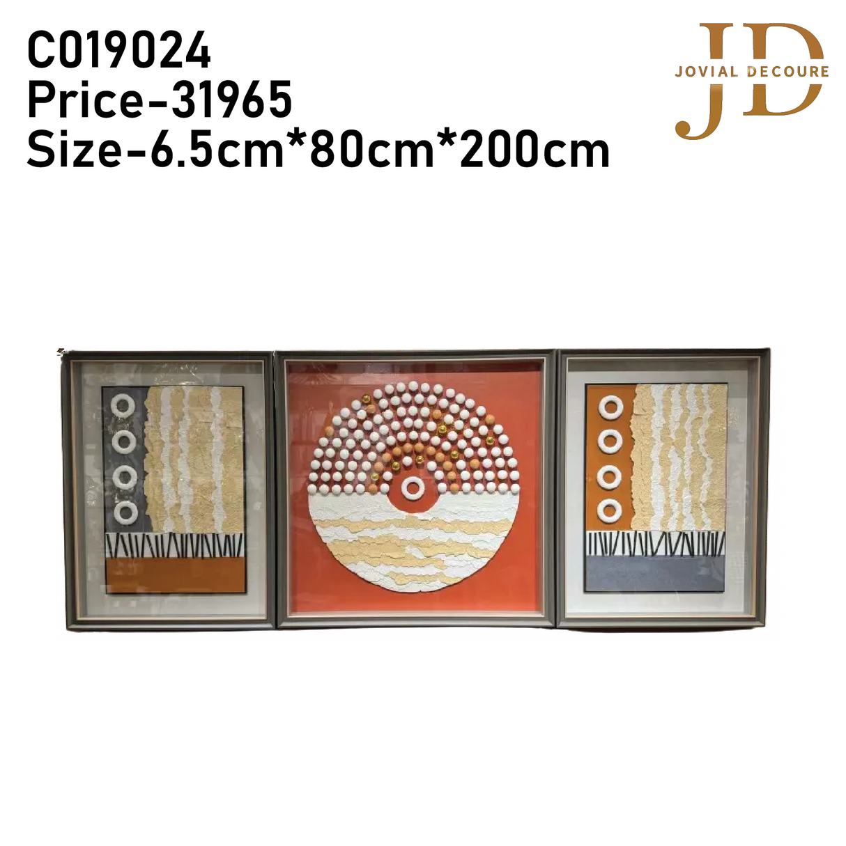 Orange Graphics Frame Set of 3