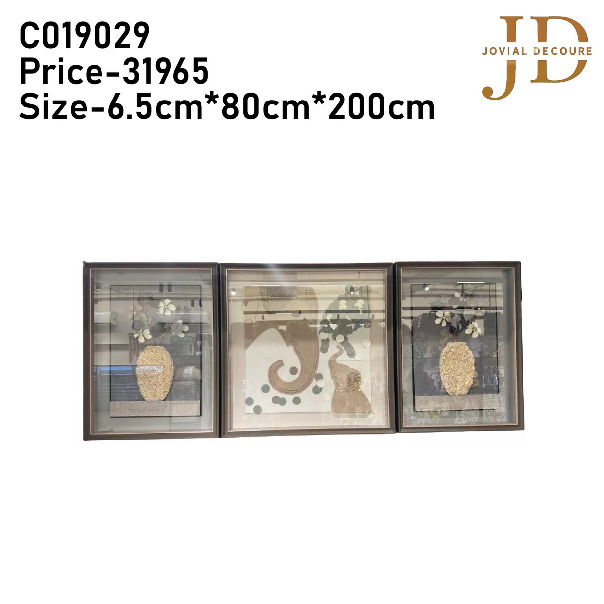 Elephant with Flowers Frames Set of 3