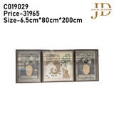 Elephant with Flowers Frames Set of 3