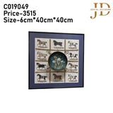 Blue Frame with Plate Horse 3D WallArt