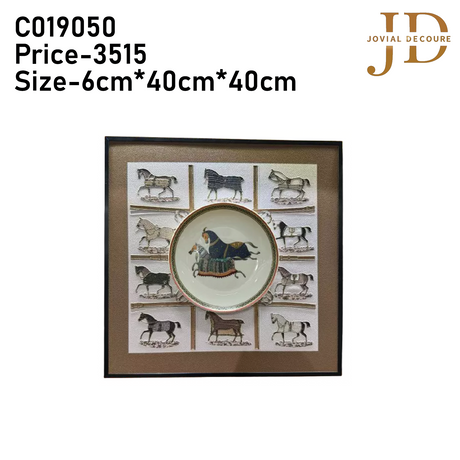 Creme Frame with Plate Horse 3D WallArt