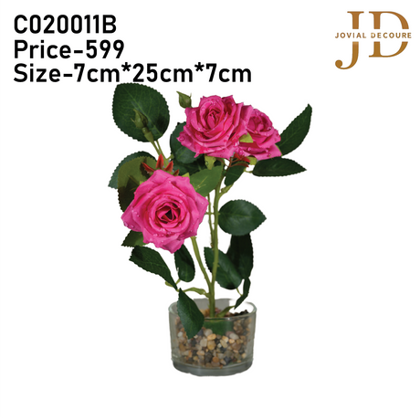 Rose with Water Droplets (Pink) Bonsai