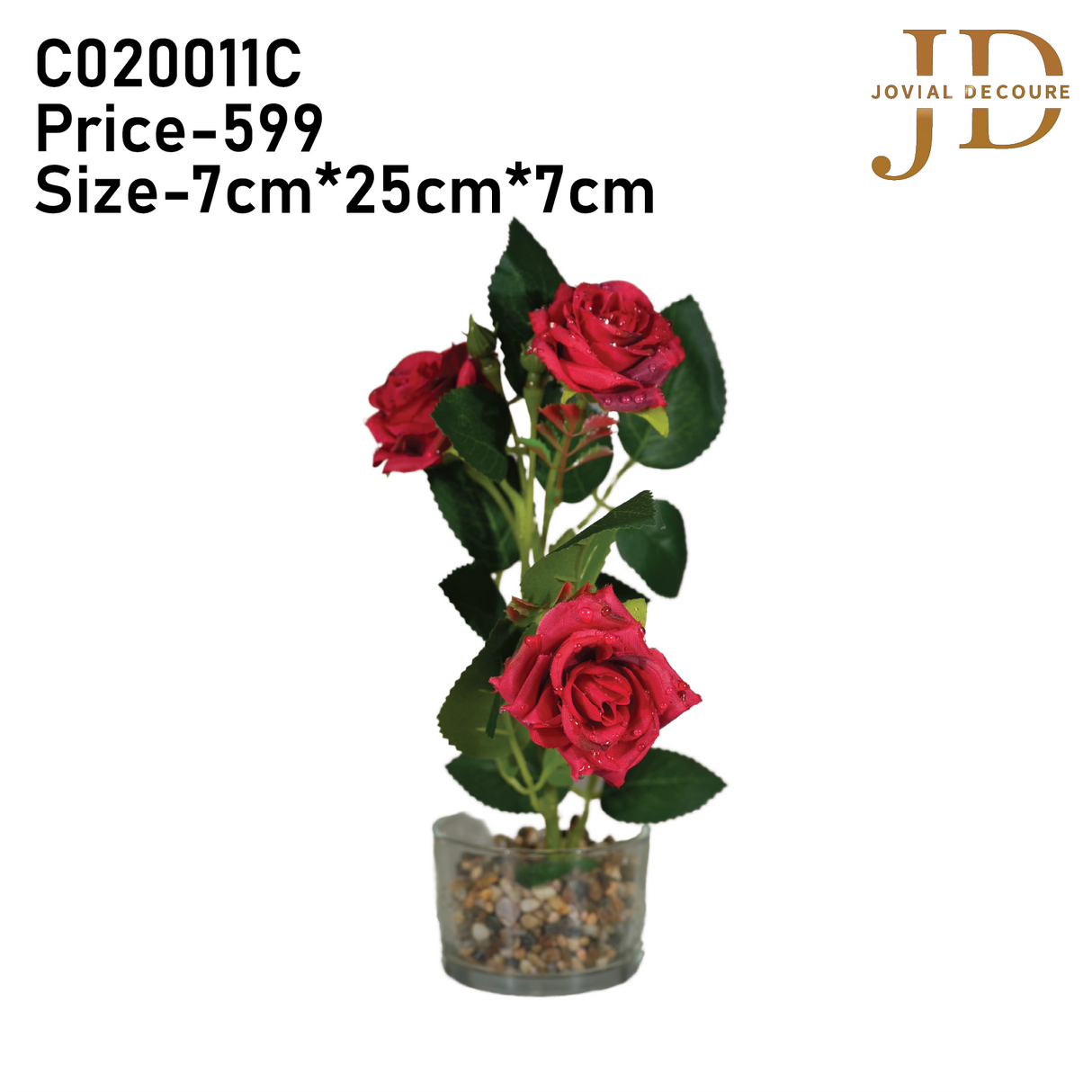Rose with Water Droplets (Red) Bonsai