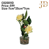 Rose with Water Droplets (Yellow) Bonsai