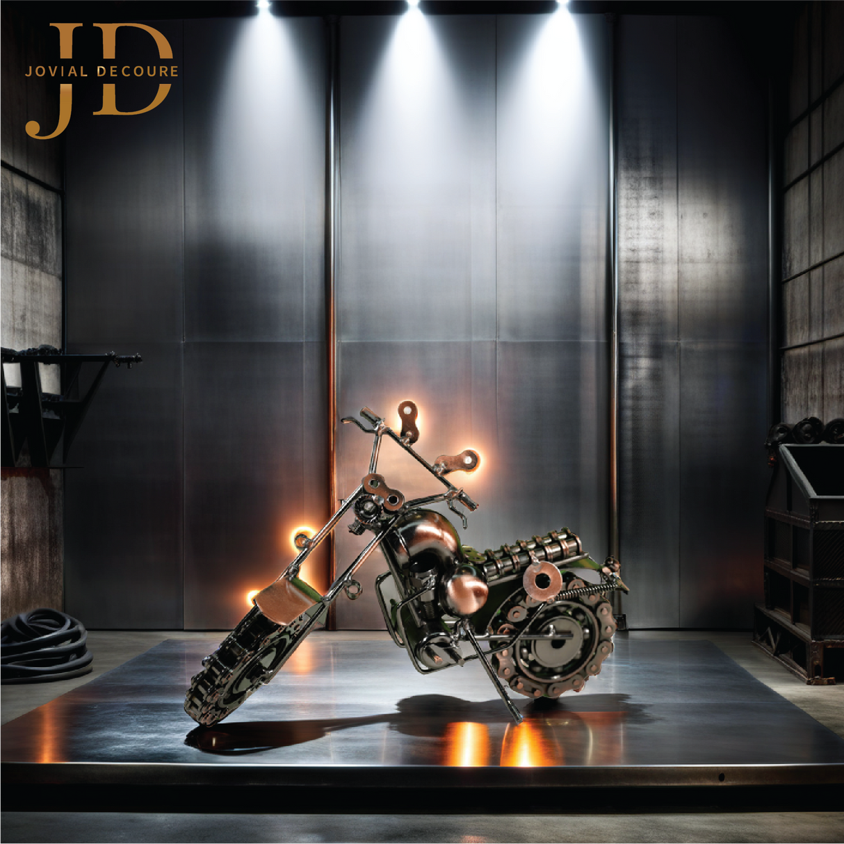 Metal Motorcycle Antique Small