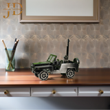 Metal Jeep with Gun Antique