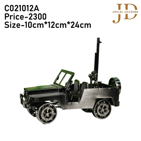 Metal Jeep with Gun Antique