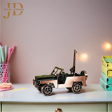 Metal Jeep with Gun Antique