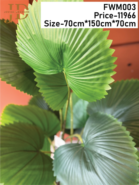 Artificial Ruffled Fan Palm Plant with Pot