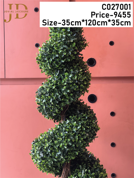 Lush Ficus/Spiral Artificial Tree with Pot