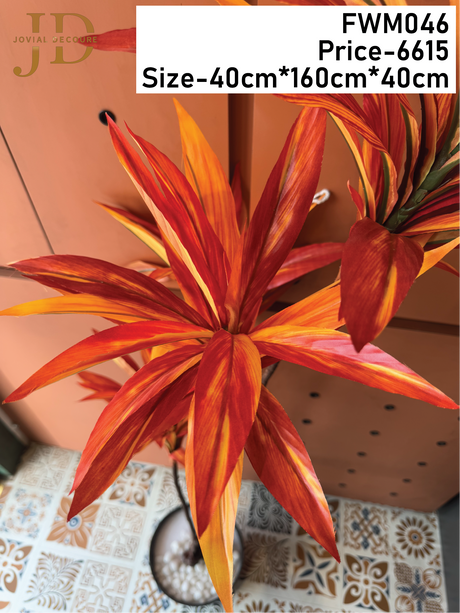 Artificial Draceana Orange Plant With Pot