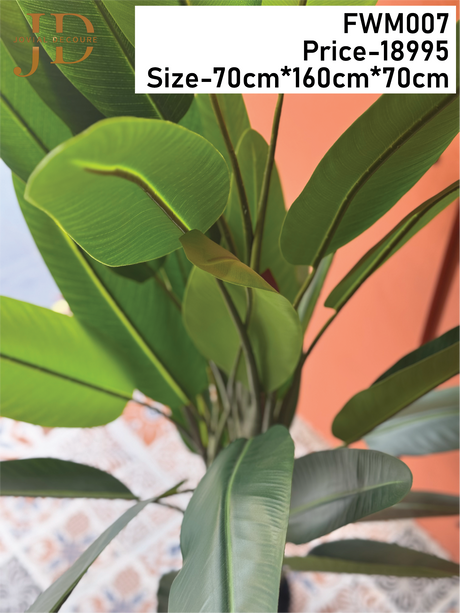 Tropical Bird of Paradise Tree with Flowers Artificial Silk Plant with Pot