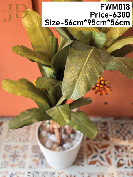 Artificial Banana Plant with Plastic Pot