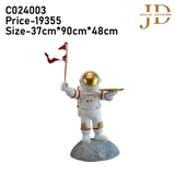 Astronaut Red Flag Statue With Tray