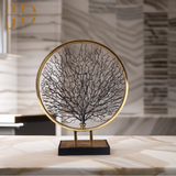Metal Sea Tree Figurines Creative Farmhouse, Living Room Office Decoration Gold Medium