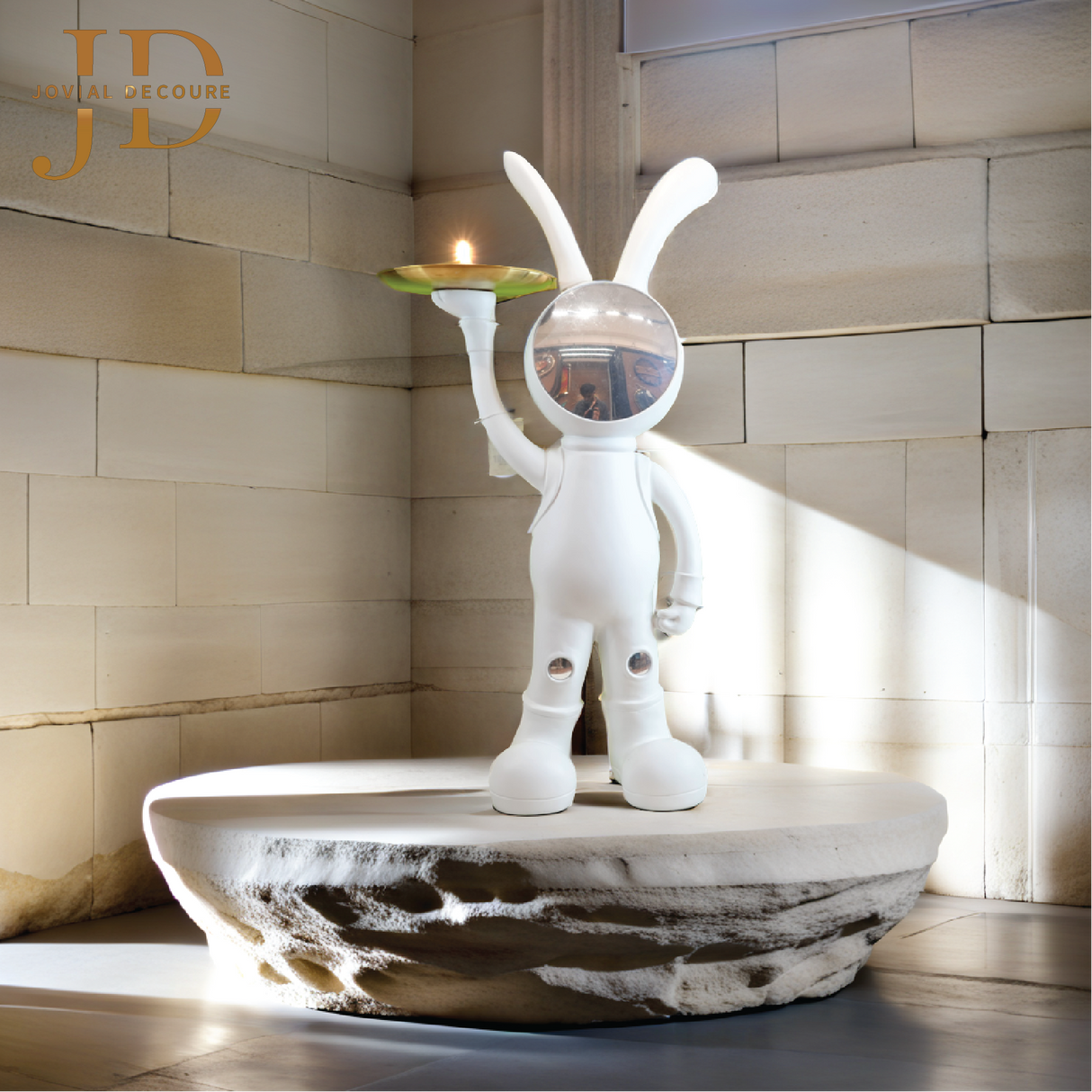 Rabbit Statue With Tray