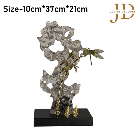 Taihu Stone DragonFly Golden Antique