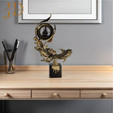 Carousel Brass Decoration Clock Fish-Shaped