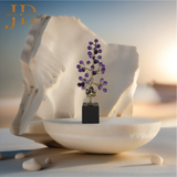 Crystal Purple Elegant Grapes Statue Golden 01