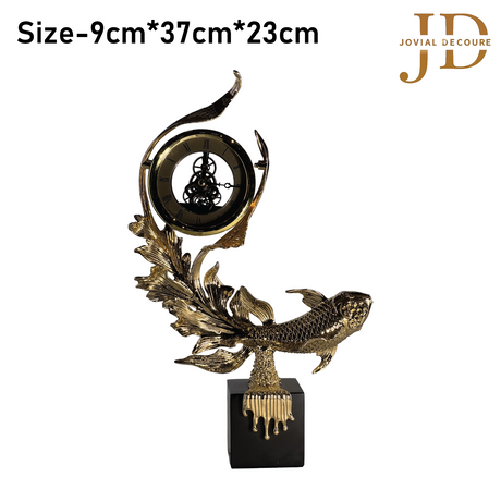 Carousel Brass Decoration Clock Fish-Shaped